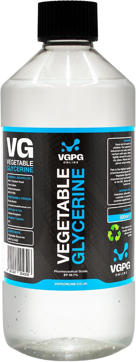 Vegetable Glycerin USP Cosmetic & Industrial Grade | (100ml) | Pure VG Liquid for Skin Hair Soap DIY | Humectant Moisturiser for Cosmetics Craft Food Uses