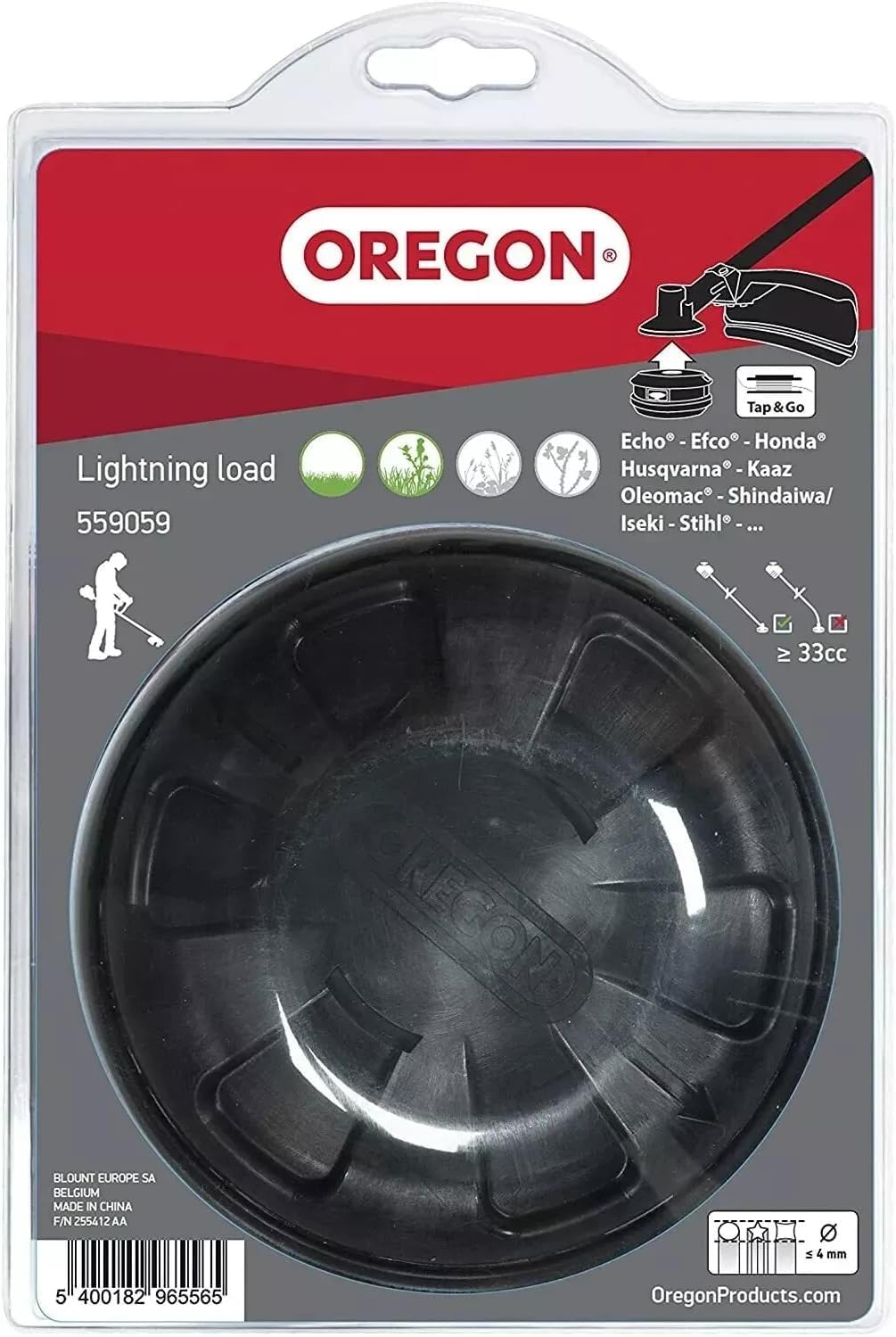 Oregon Lightning Load Pro Tap and Go Bump Feed 130mm Universal Strimmer Head, Trimmer Head for Grass, Weeds & Thick Vegetation, Fits Most Strimmer Models, such as Stihl, Bosch, Ryobi, Worx and More