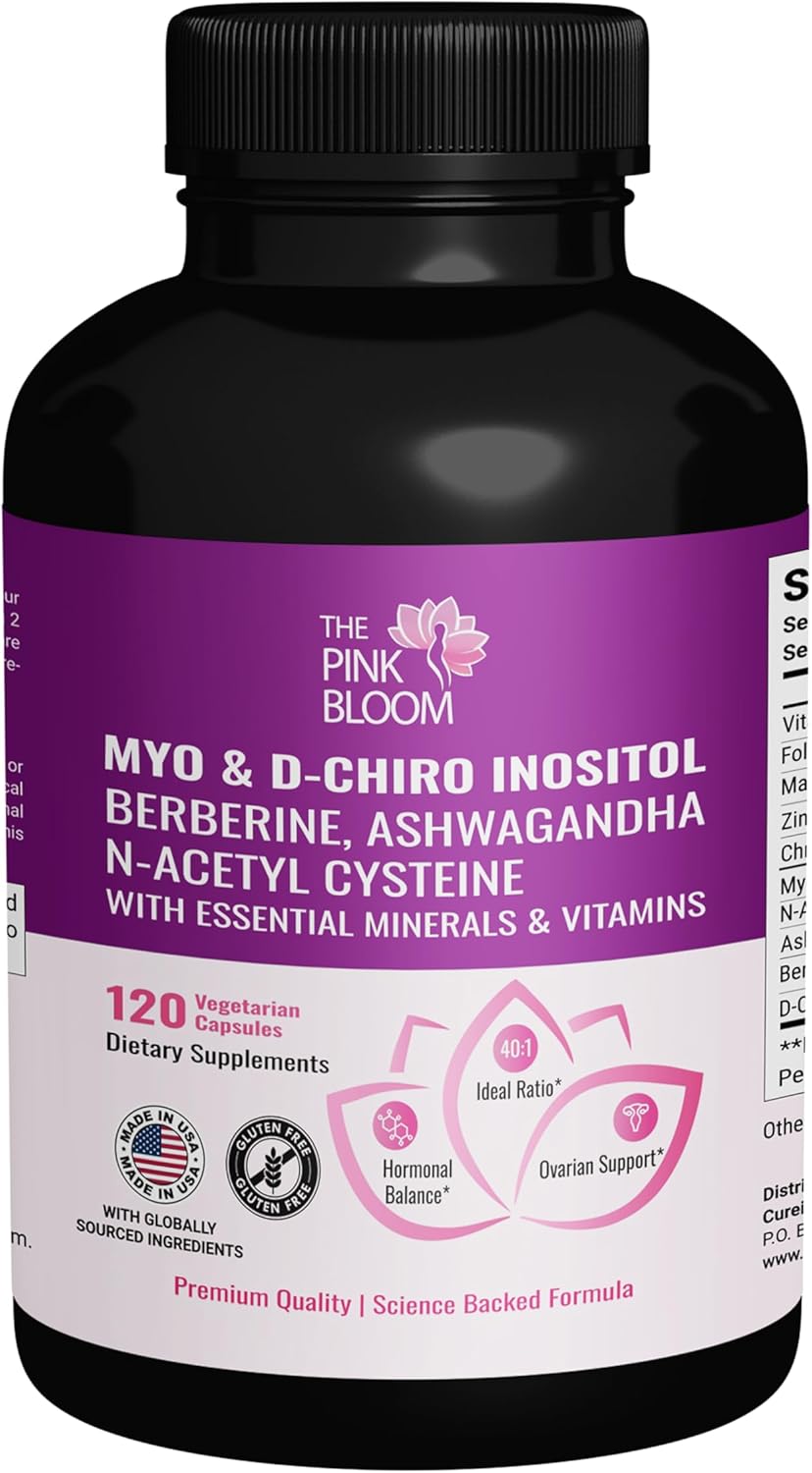 Myo-Inositol & D-Chiro Inositol Supplement for Women’s | Clinically Inspired 40:1 Ratio with Berberine, Ashwagandha, NAC & Essential Vitamins | Supports Hormonal Balance & Fertility Wellness*