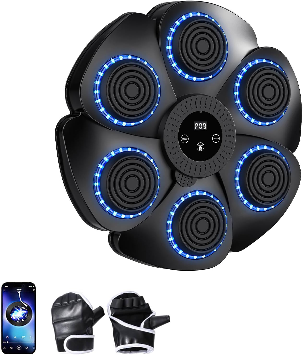 Music Boxing Machine, Wall-Mounted Bluetooth Boxing Machine with Music, 3-Speed Rhythm Mode Adjustment, Boxing Gloves, Electronic Boxing Machine Music Boxing Game for Boys Girls