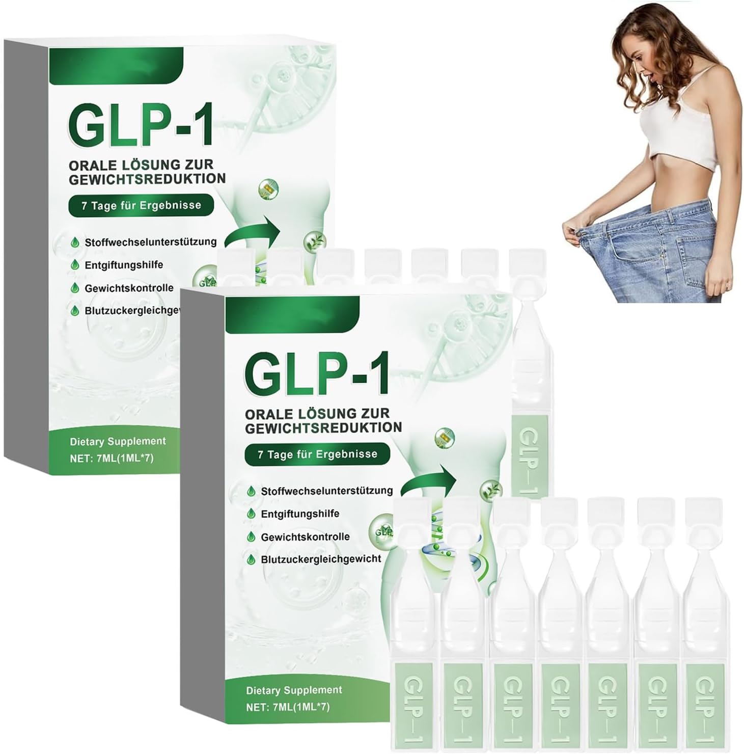 14 Pcs 𝐆𝐋𝐏-1 Oral Solution,Advanced 𝐆𝐋𝐏1 Liquid Drops,Oral Liquid Serum, Natural Extract for Men Women,Portable Body Moisturisers Care,Easy to Use Suitable for All Body Types Unisex(7Pcs/Box)