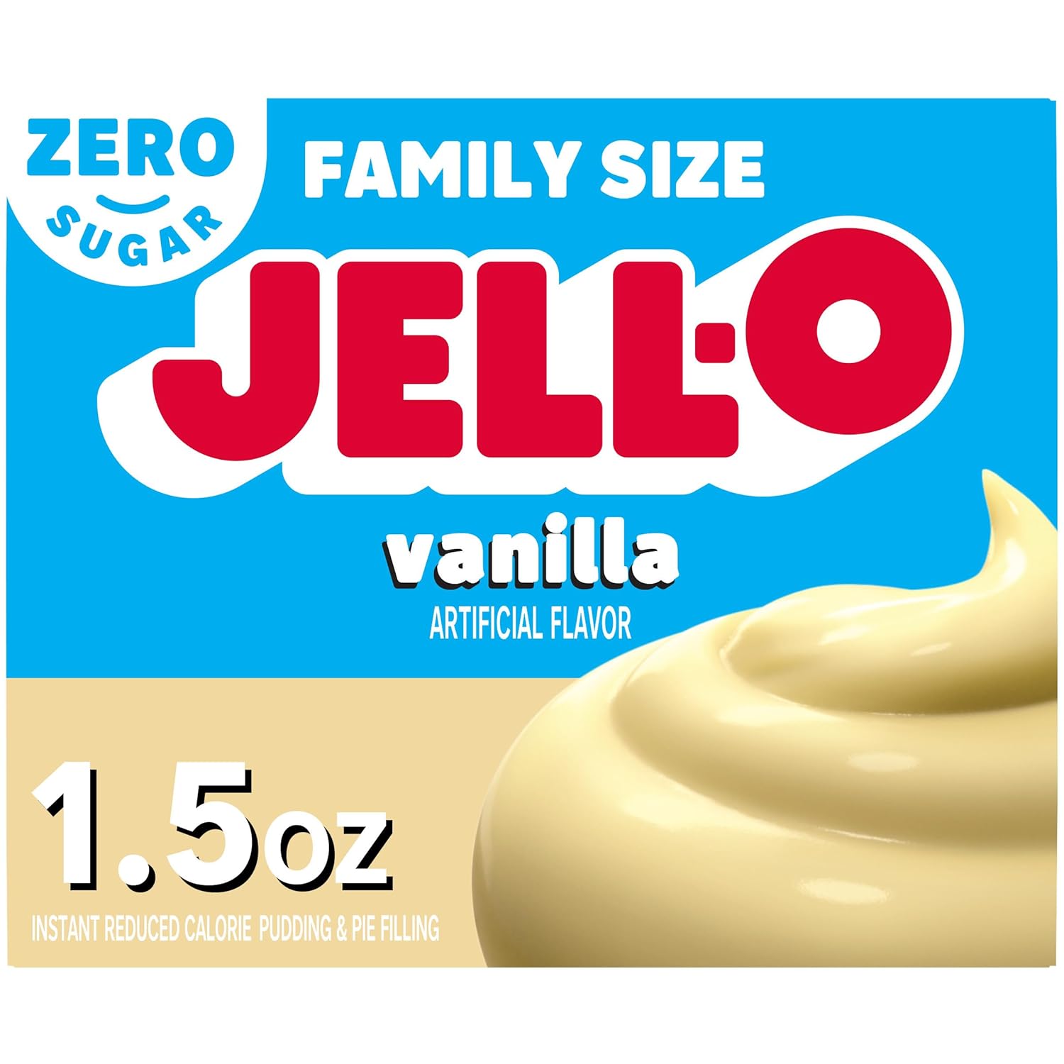 Jell-O Vanilla Sugar Free & Fat Free Instant Pudding & Pie Filling Mix, 24 ct Pack - 1.5 oz Boxes, As Seen on TikTok