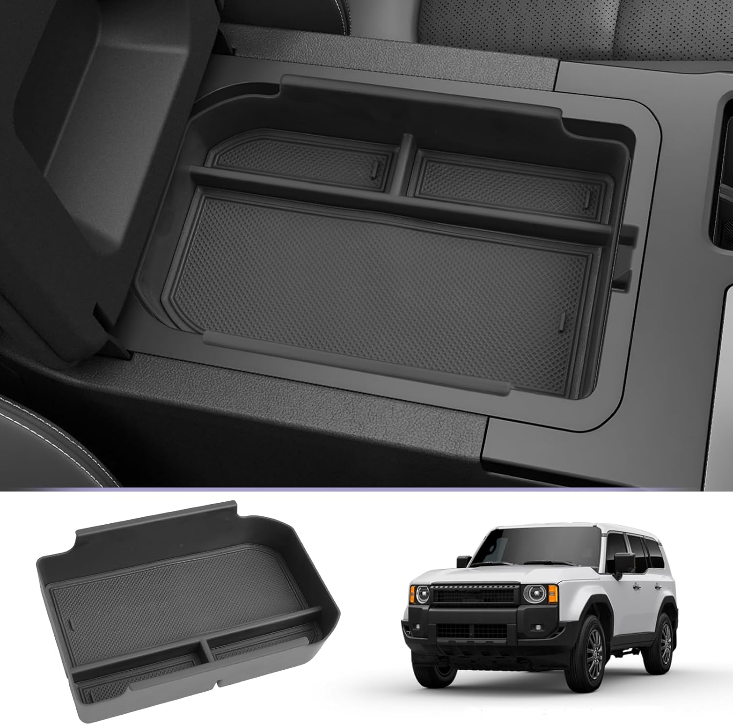 LUWU Center Console Organizer for Toyota Land Cruiser Accessories 2024 Toyota Land Cruiser 1958/Land Cruiser Armrest Box Armrest Organizer Organizer Trays(NOT FOR First Edition Chilled Center Console)