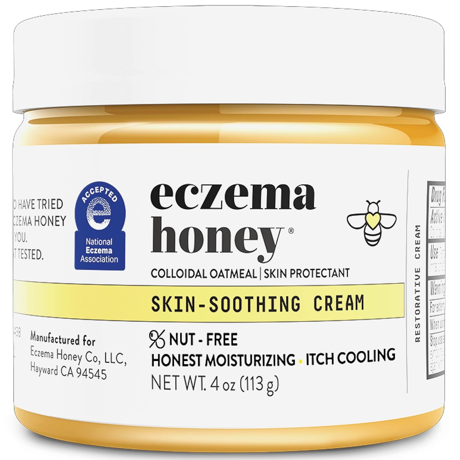 ECZEMA HONEY Nut-Free Original Skin-Soothing Cream - Honey Lotion For Dry & Sensitive Skin - Natural Eczema Cream for Adults & Kids - Itchy Relief Cream for Eczema, Psoriasis, Dermatitis & More (4 Oz)