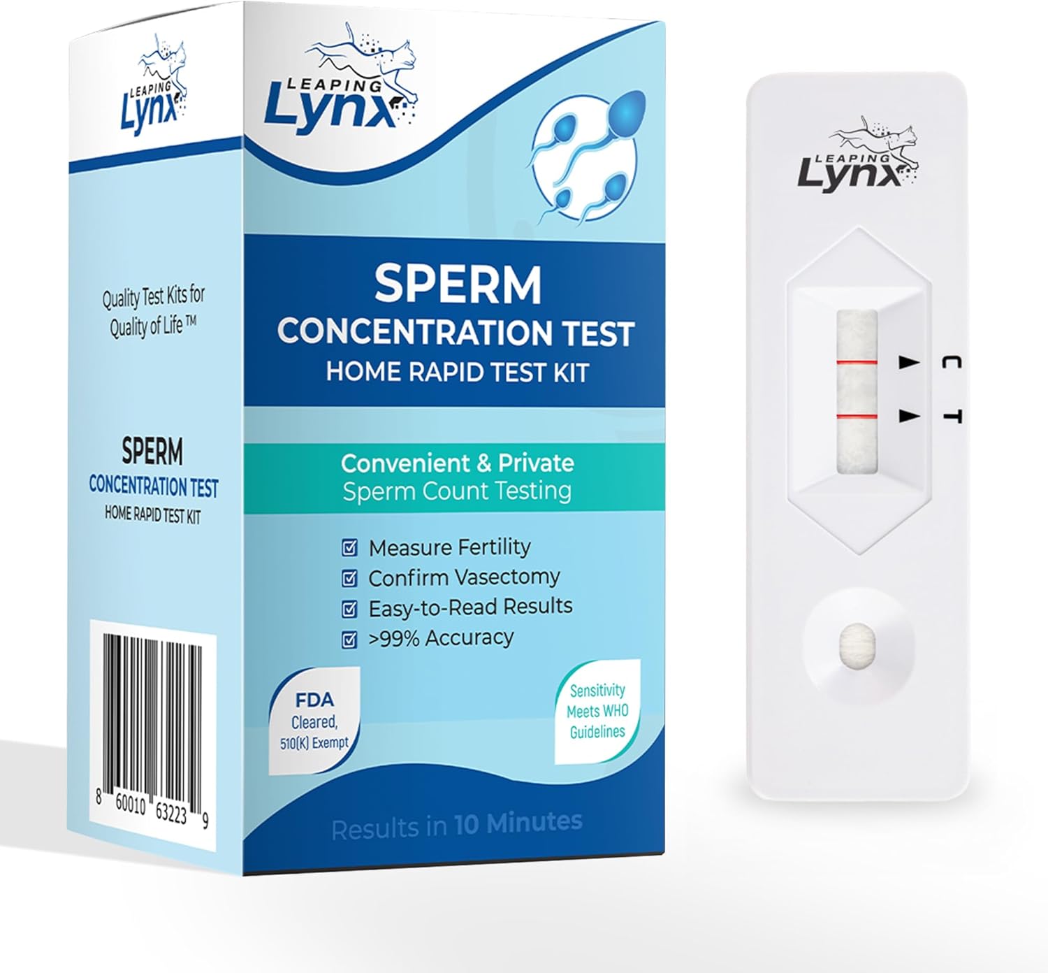 Male Fertility Test Kit, Shows Normal or Low Sperm Count, Easy Sperm Test Results in Minutes, Combine with Male Fertility Supplements for Sperm Health Vasectomy Test Kit Sperm Check Test Kit