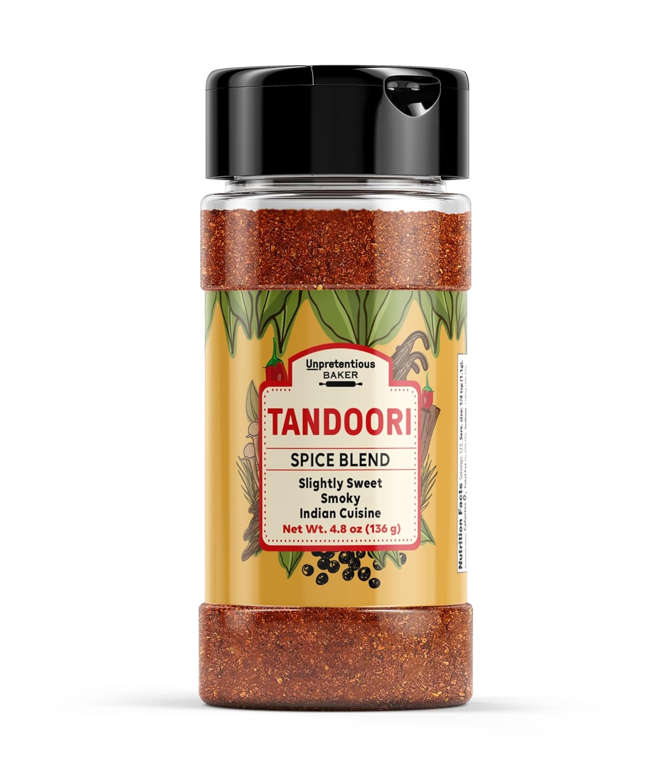 Unpretentious Tandoori Spice Blend, 4.8 oz, Slightly Sweet & Smoky Flavor, Indian Cuisine, Meat & Vegetables