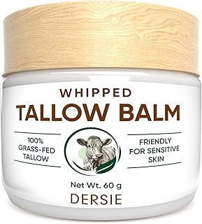 Whipped Beef Tallow Balm for Skin: Tallow Face Moisturizer with Australia Emu Oil, Blue Cypress, Sandalwood Oil - Tallow Balm for Eczema Relief - Fresh Herbal Scent - Suitable for Sensitive Skin