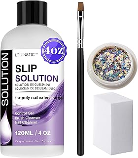 LOUINSTIC PolyGel Slip Solution 4 oz Anti-stick Polygel Nail Solutions Gel Nail Slip Liquid for Poly Nail Extension Gel
