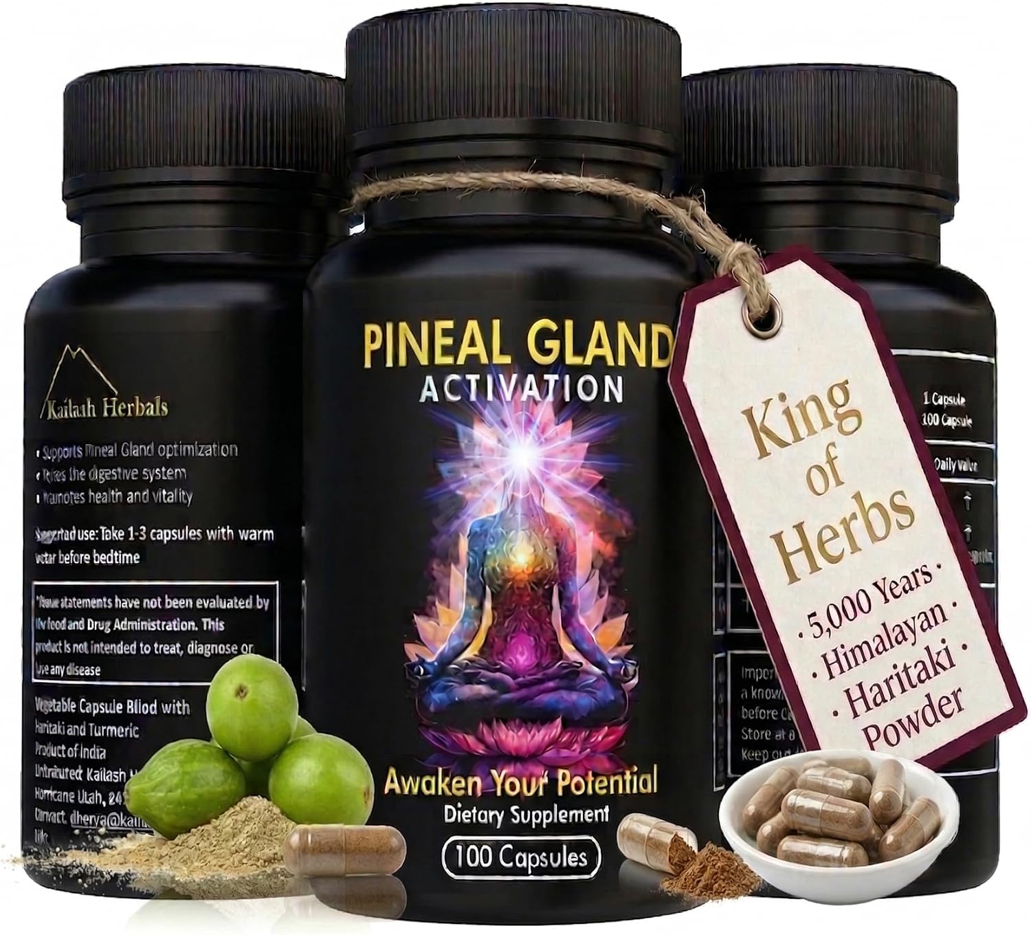 Kailash Herbals Pineal Gland Activation Supplement, 100 Vegan Capsules
