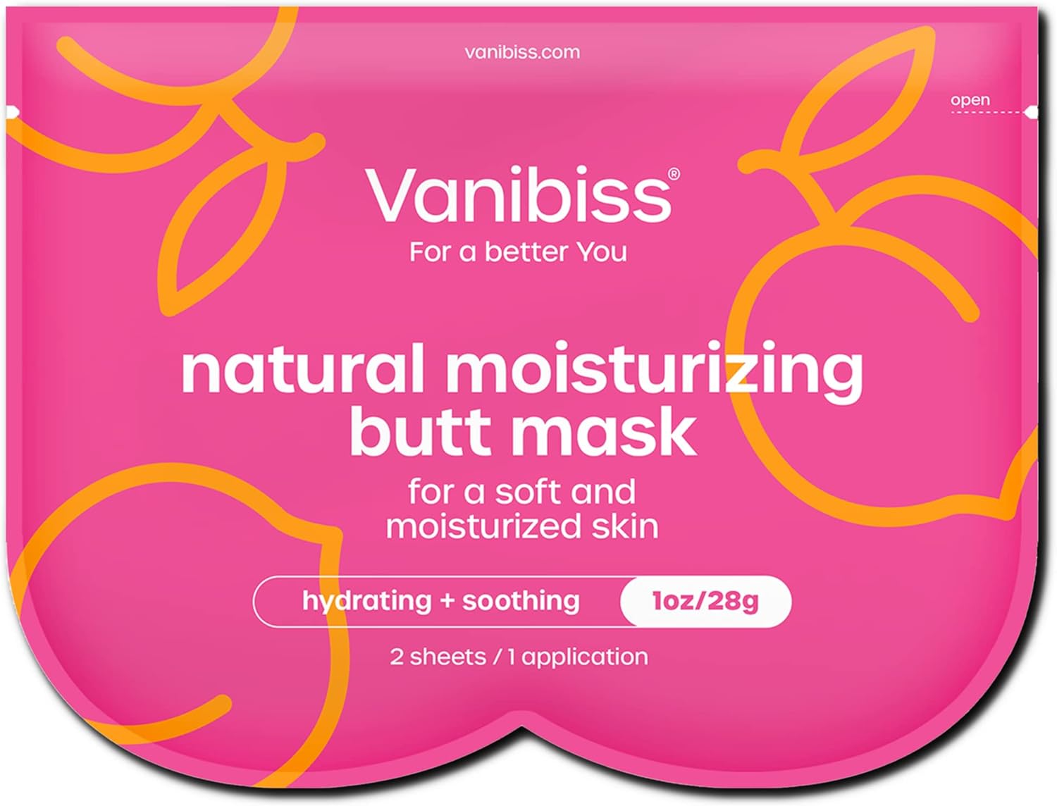 Vanibiss Butt Mask - Moisturizing Butt Mask with Collagen - Hydrating & Soothing Serum for Your Bum - Booty Skincare (2 Sheets)