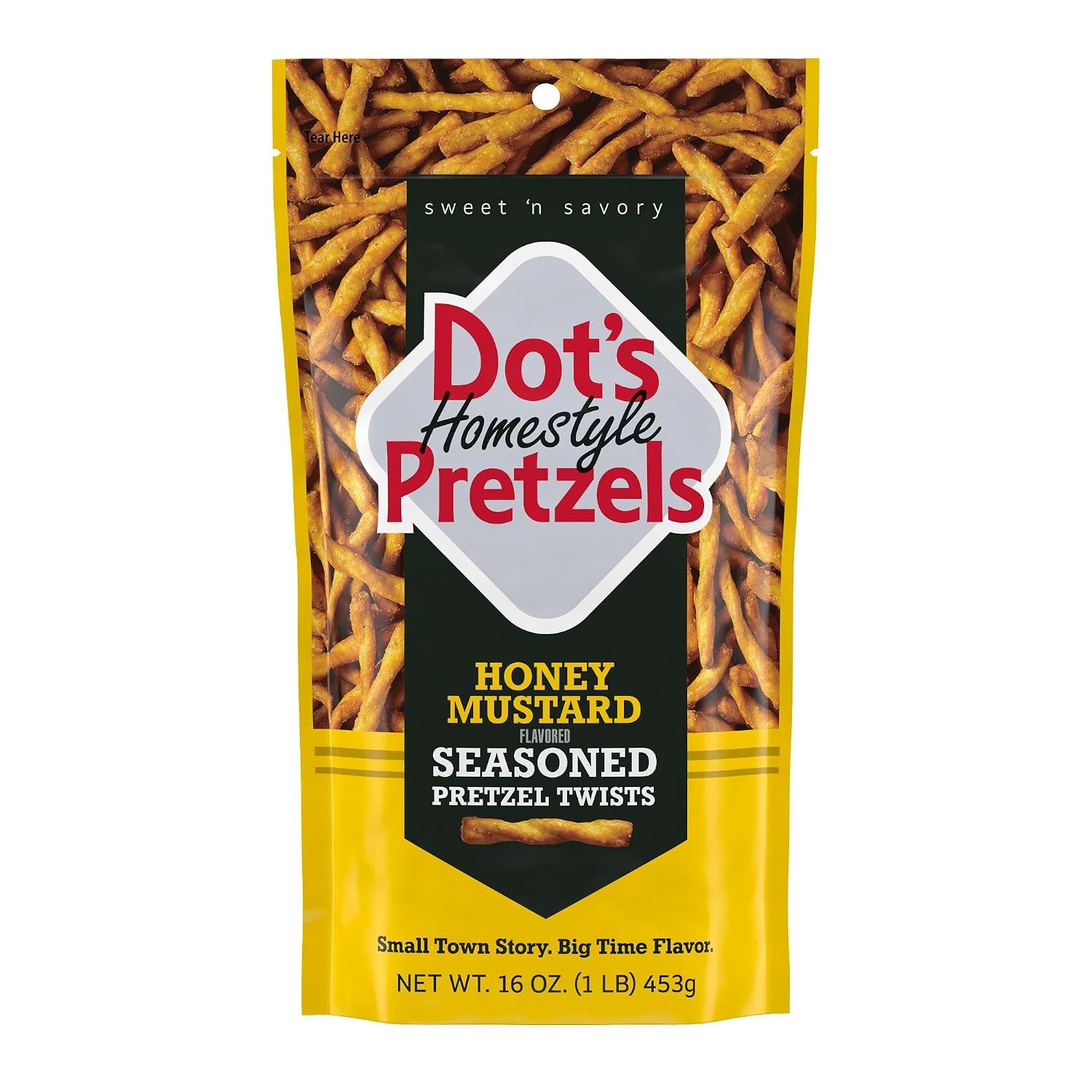 Dot's Pretzels Honey Mustard Seasoned Pretzel Twists Snack Bag, 16 oz