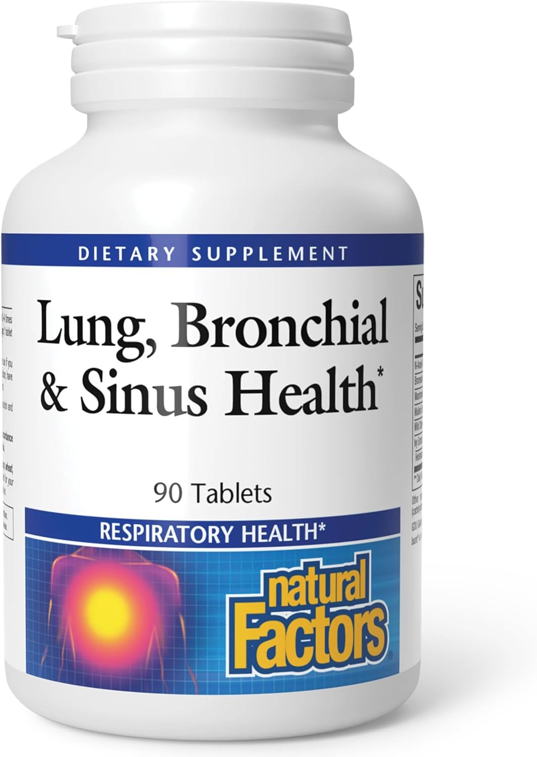 Natural Factors Lung, Bronchial & Sinus Health, Natural Supplement for Respiratory Health and Easy Breathing, 90 Tablets