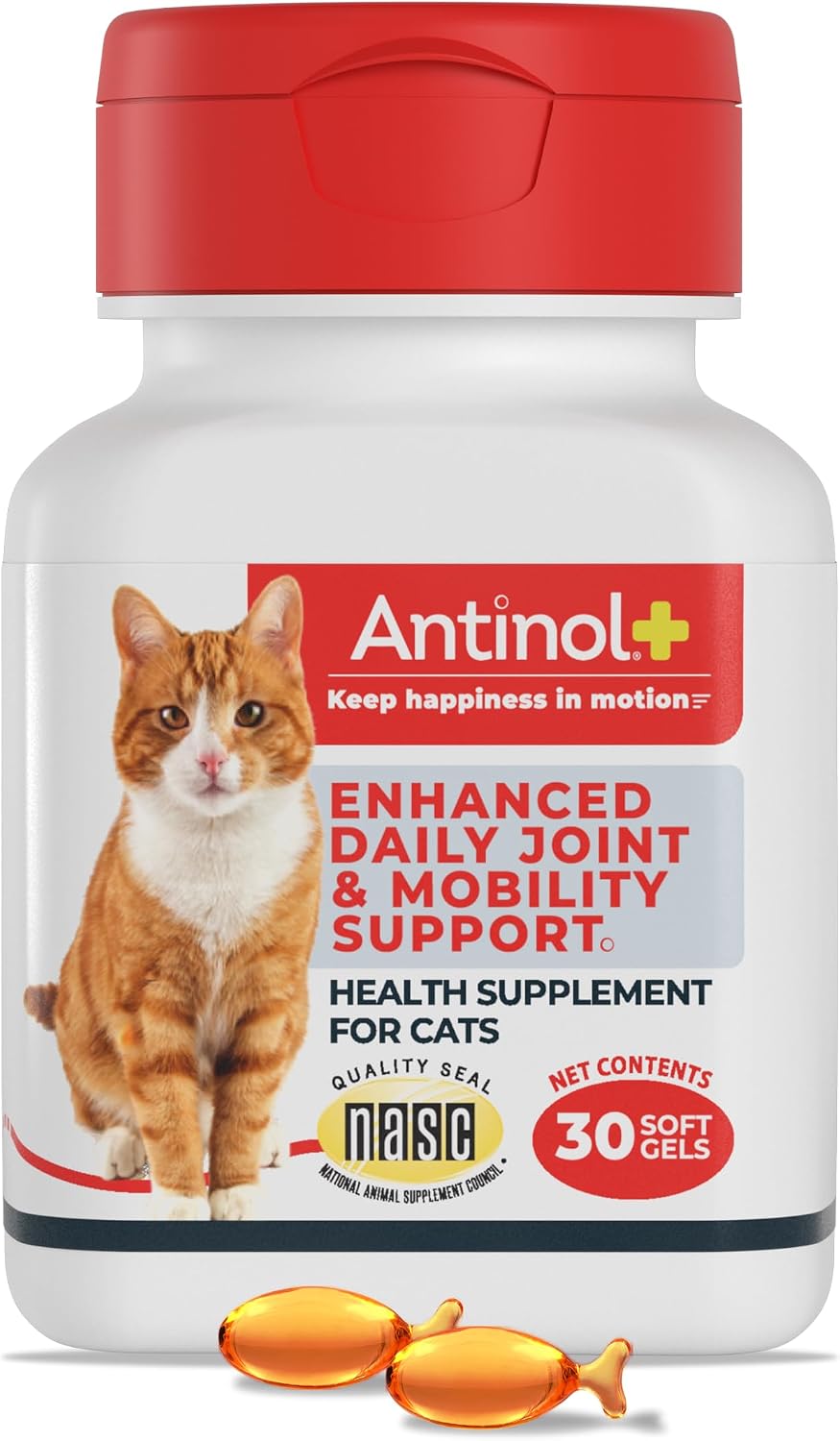 Antinol Plus Mobility Hip & Joint Supplement for Cats, 30 Soft Gels