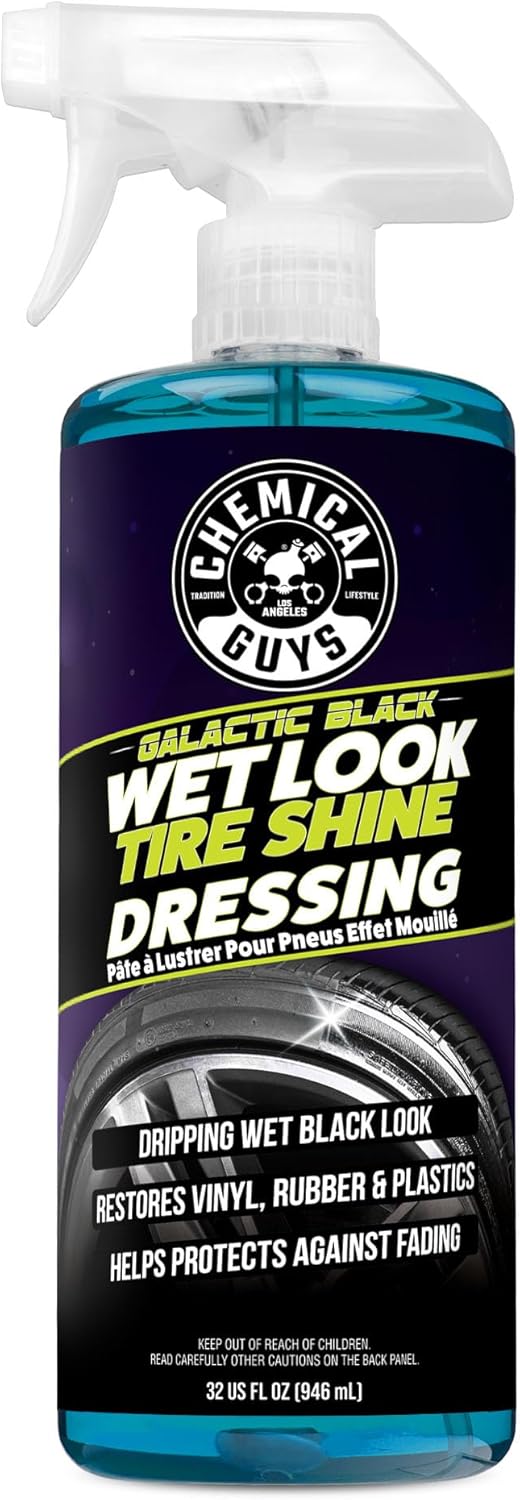 Chemical Guys Galactic Black Wet Look Tire Shine Dressing, for a Whole New Level of Shine and Depth of Black, Safe for Cars, Trucks, Motorcycles, RVs & More, 32 fl oz