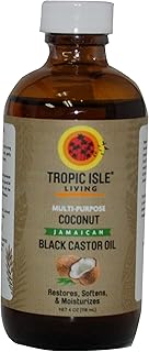 Tropic Isle Living Herbal Collection Jamaican Black Castor Oil (Coconut) 4oz | Conditioning Oil for Hair & Skin | Hydrates, Restores, and Softens | Vegan, Paraben-Free, Hexane-Free, and Cruelty-Free