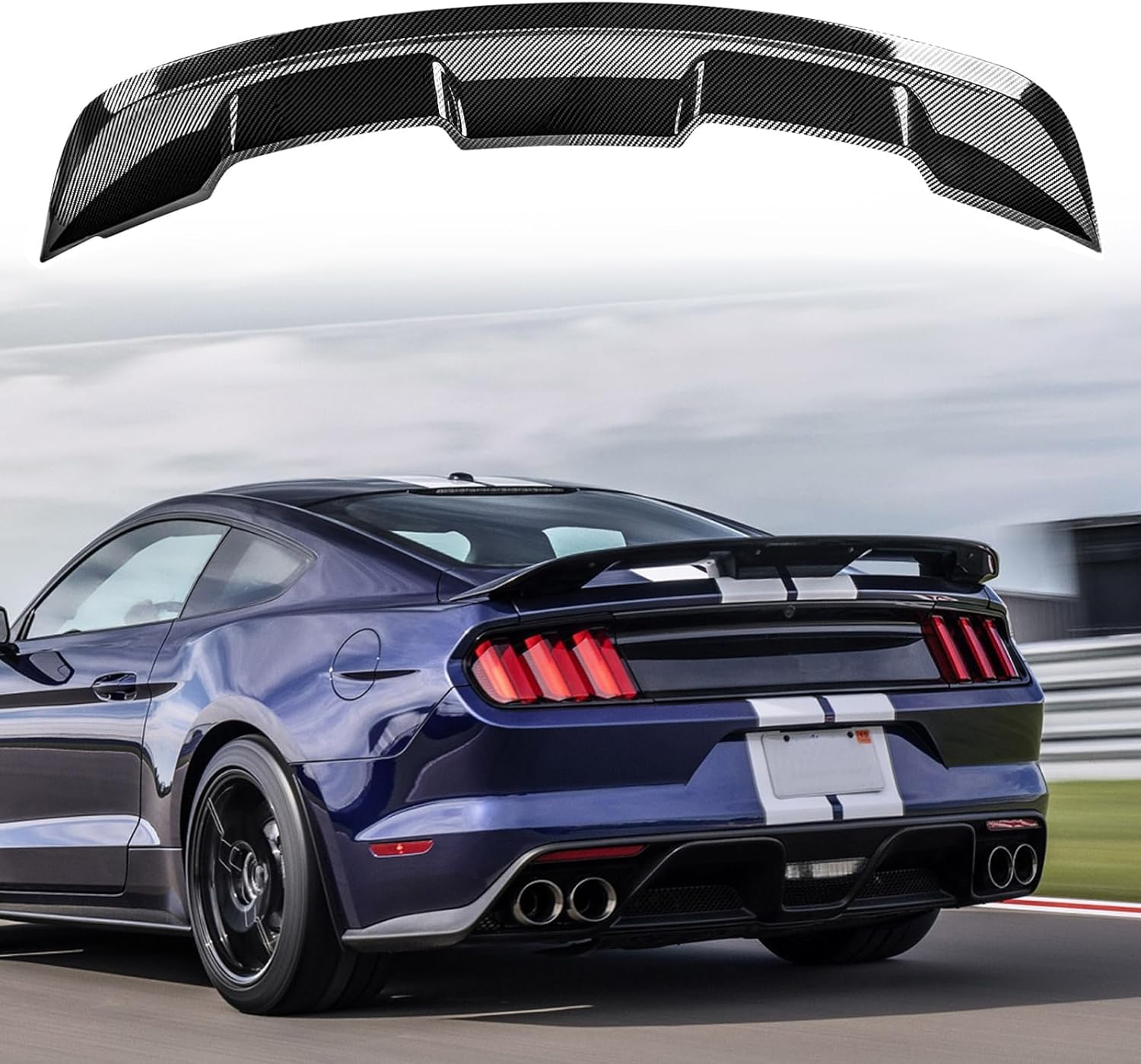 Rear Spoiler Wing Compatible with 2015-2023 2 Door Mustang Shelby GT350 GT500 Style Coupe Wing Mustang Spoiler