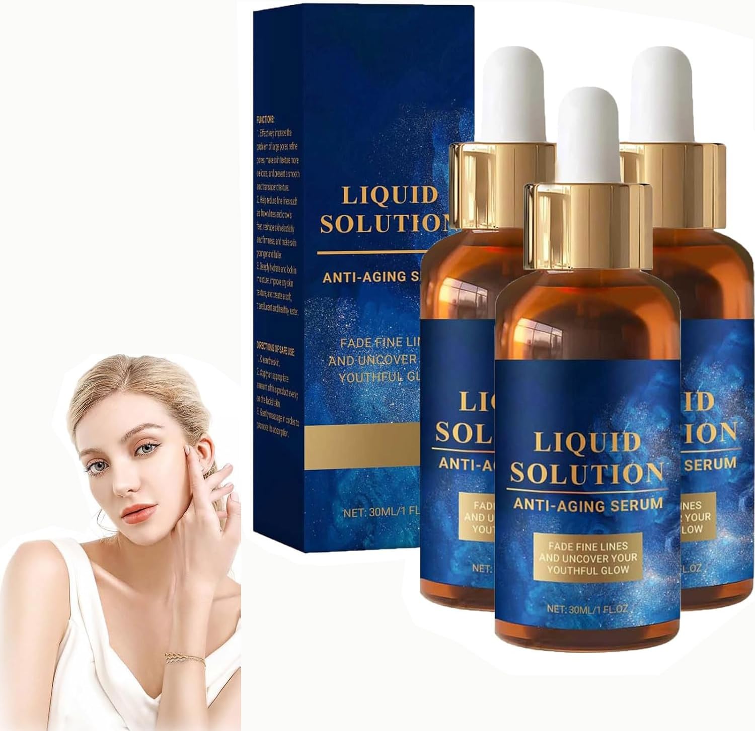 Olavitas Serum, Liquid Solution, Liquid Wrinkle Reduction, Anti Aging Facial Solution Serum, Reduce Fine Lines and Wrinkles (3PCS)