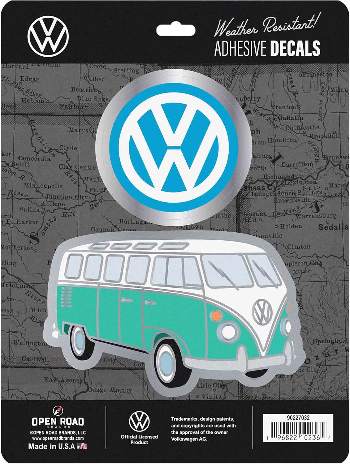 Volkswagen Logo Adhesive Vinyl Decals - Fun Set of Volkswagen Stickers for Car, Window, Water Bottle or Laptop
