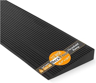 1.5'' Rise Threshold Ramp for Doorways, 2204 LBS Capacity Rubber Threshold Ramp, Non-Slip Driveway Curb Ramps Handicap Ramp for Wheelchair Scooter Stroller, Cuttable & Adjustable Size