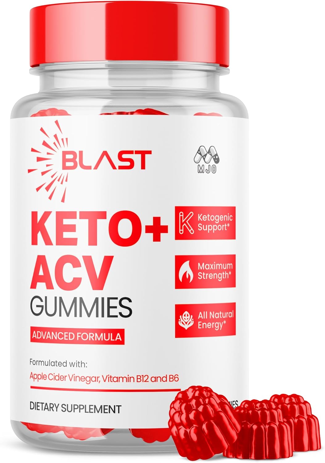 Blast Keto ACV Gummies, Blast ACV Keto Gummys Advanced 1000MG Chewable Vitamin Supplement - All Natural ACV Formula for Energy and Fitness Max Strength Formula Pomegranate Vitamin B12 (60 Gummies)