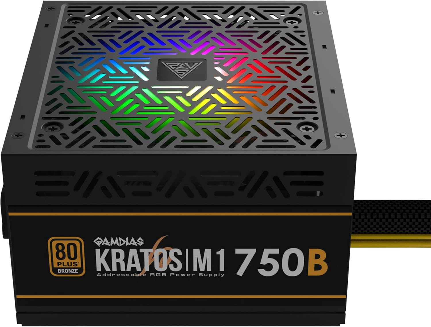 GAMDIAS RGB Gaming PC Power Supply 750W 80 Plus Bronze Certified 750 Watt PSU for Computers with Active PFC, Kratos M1-750B