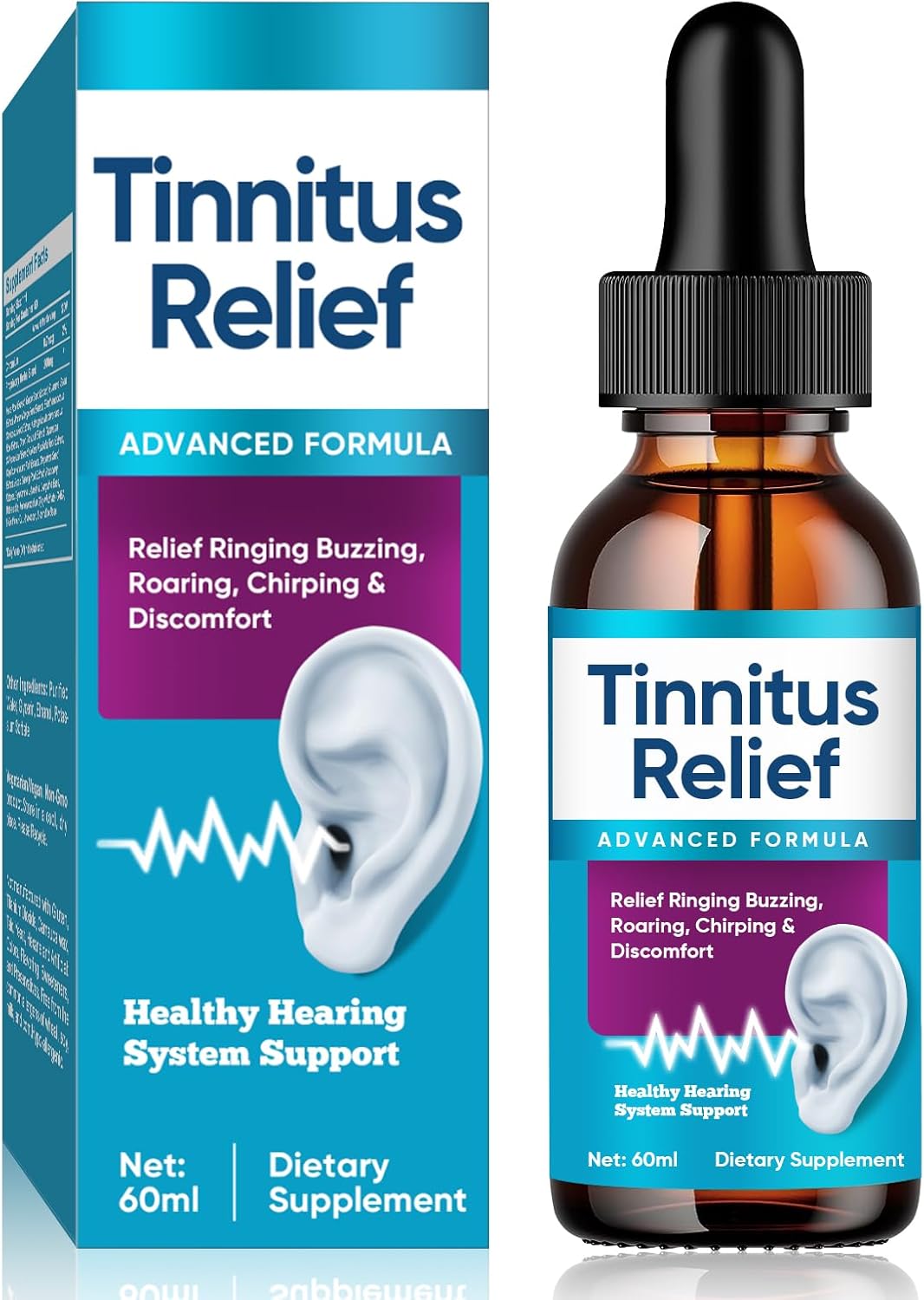 Tinnitus Relief for Ringing Ears High Potency, Fast-Acting Tinnitus Relief Drop for Internal Support, Professional Ear Tinnitus Relief and Auditory Wellness, 2 Fl Oz