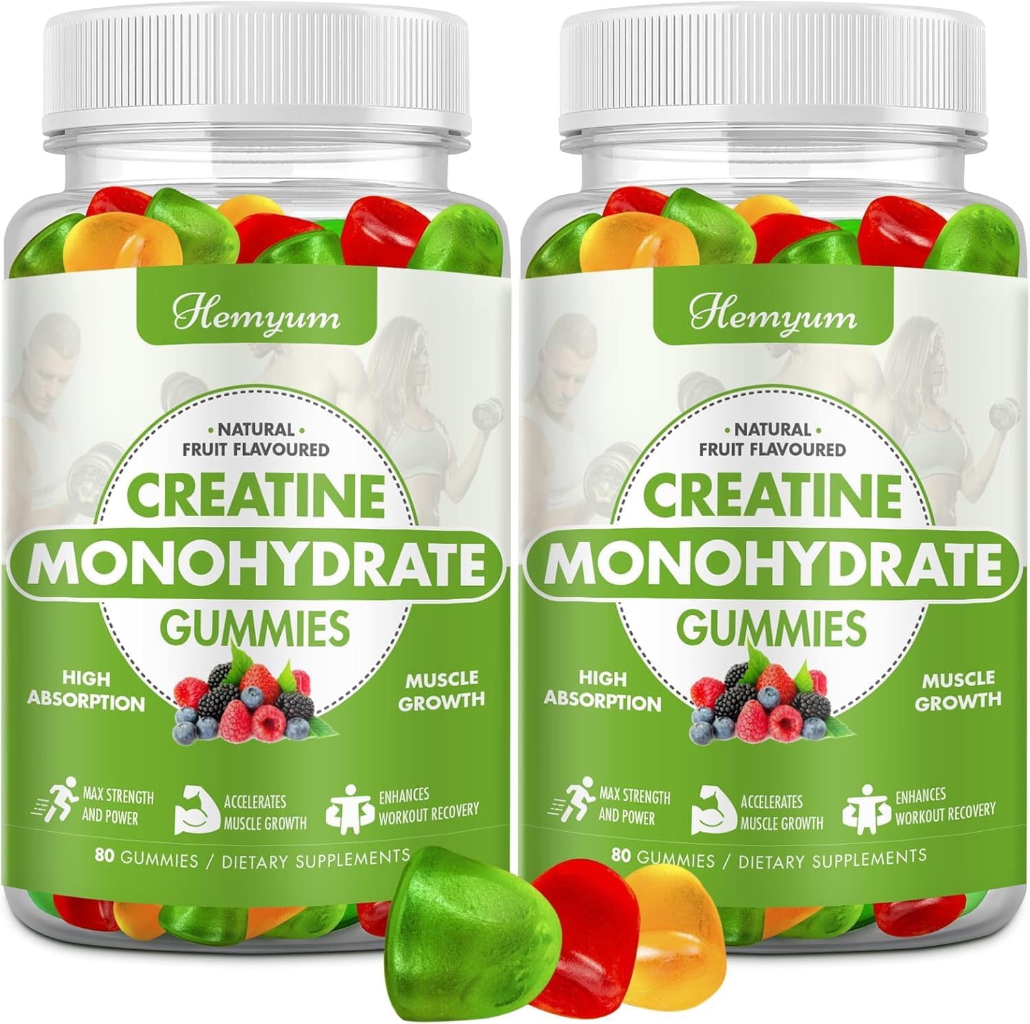 Creatine Monohydrate Gummies - 5g Creatine for Women Men, Enhanced Muscle Strength, Boost Focus and Endurance, Muscle Builder,L-Taurine + Vitamin B12,Vegan, Gluten-Free 160 Count