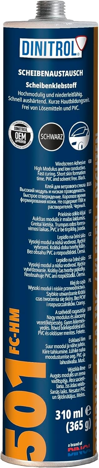 WOL Dinitrol 1206701 501 FC-HM Adhesive 310ML Adhesive Windscreen Fitting Bond Glass Sealant Ahesive