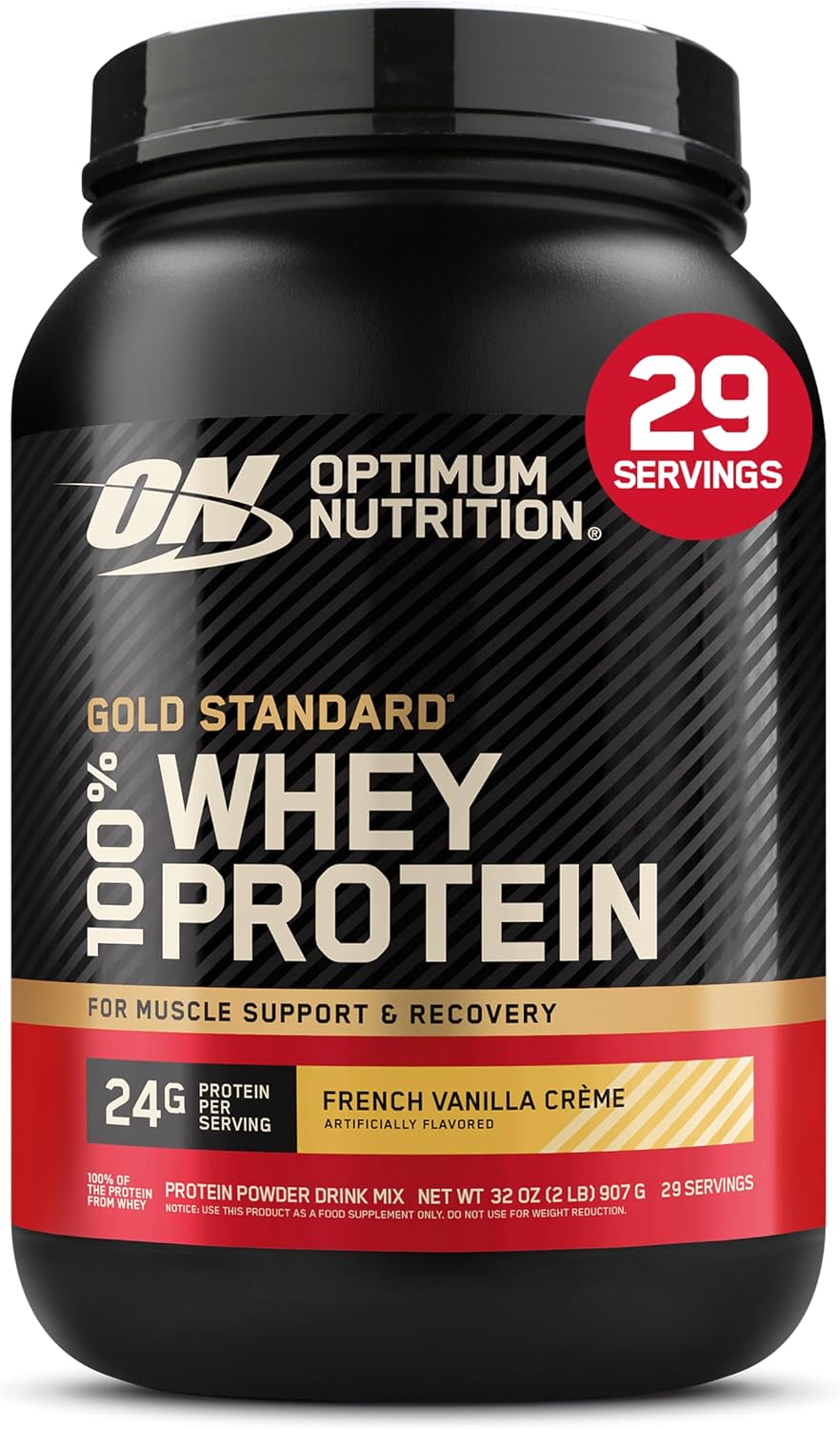 Optimum Nutrition Gold Standard Whey Protein, French Vanilla Crème, 2 LB