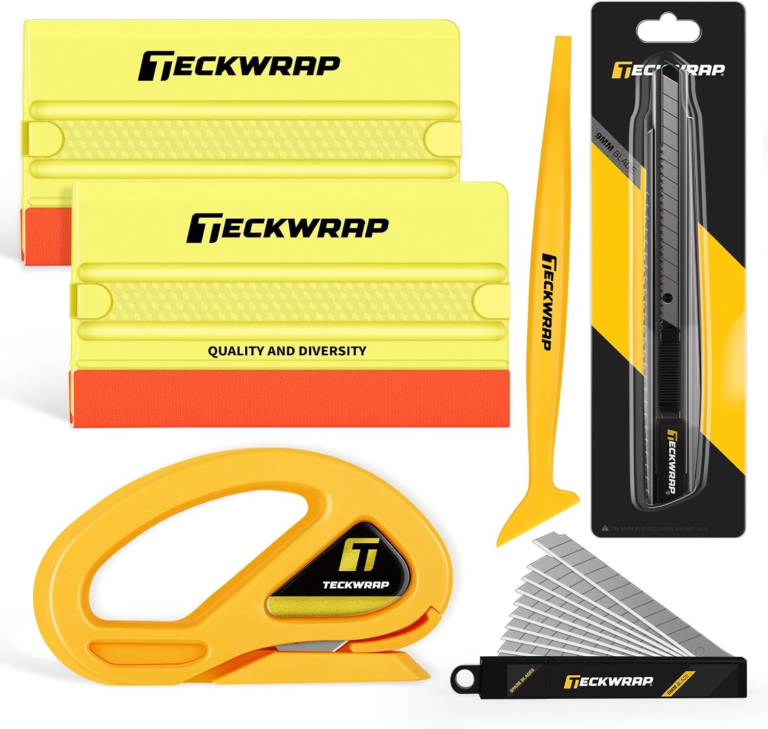 TECKWRAP Vinyl Wrap Tool Kit Window Tint Kit Tools Car Wrap Kit, Squeegee, Retractable Utility Knife, Safety Vinyl Cutter, Vinyl Wrap for Car, Window Tint Car Wrap Vinyl