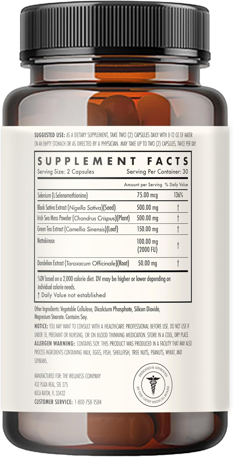The Wellness Company Original Spike Support Formula Supplement | 60 Capsule - 1 Month Supply | Natural Immunity Booster with Herbal Extracts | Vegan, Non-GMO, Gluten-Free