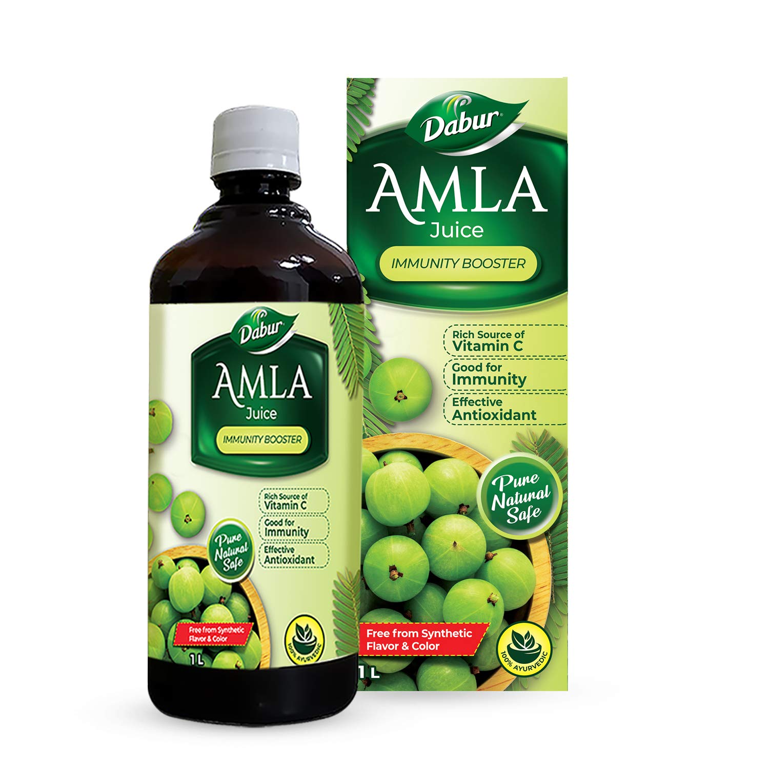 Dabur Amla Juice - Rich Sources of Vitamin C - 100% Ayurvedic Health Juice - 1Ltr