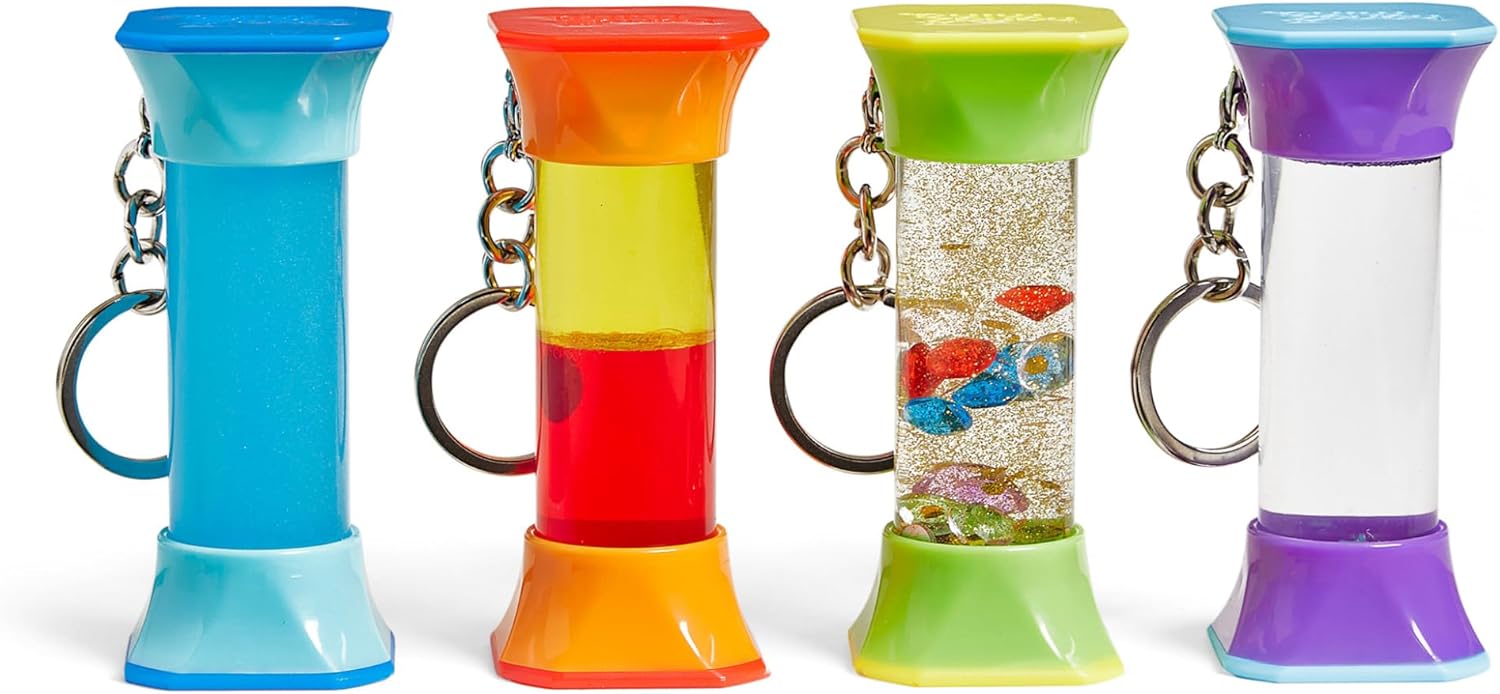 Learning Resources Soothing Swirlers Sensory Tubes, Keychains for Kids, Stress Relief Fidget Toys, Calm Down Corner Supplies, Quiet Fidgets for Classroom, Kids Birthday Gift, Ages 3+