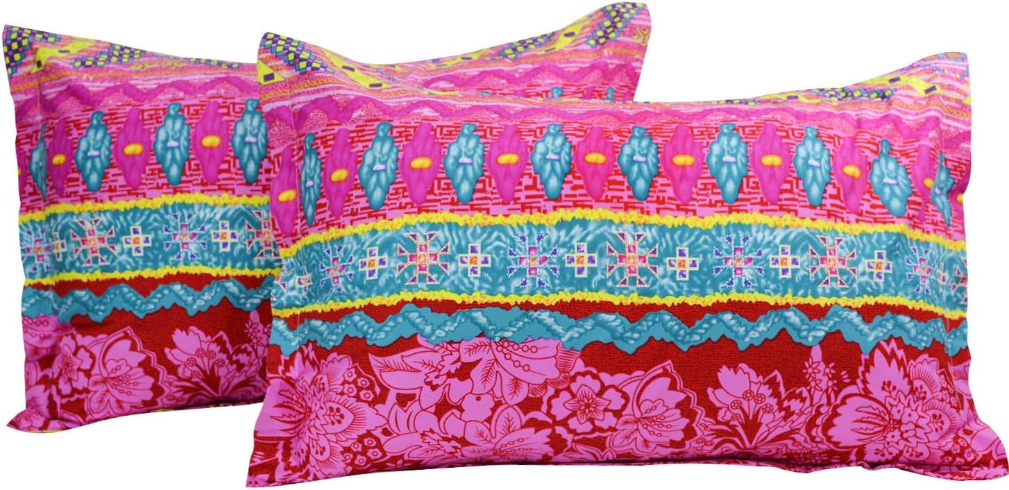 USTIDE Home Textile, 2-Piece Boho Pillowcase Covers 100% Cotton