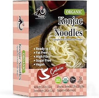 YUHO Organic Konjac Shirataki Noodles Spaghetti & Fettuccine 8 Pack Ready to Eat Oat Vegan Gluten Free Low Carb Calorie Sugar Free Plant-Based Soy Free Paleo and Keto Friendly 53.61 Oz Variety Pack