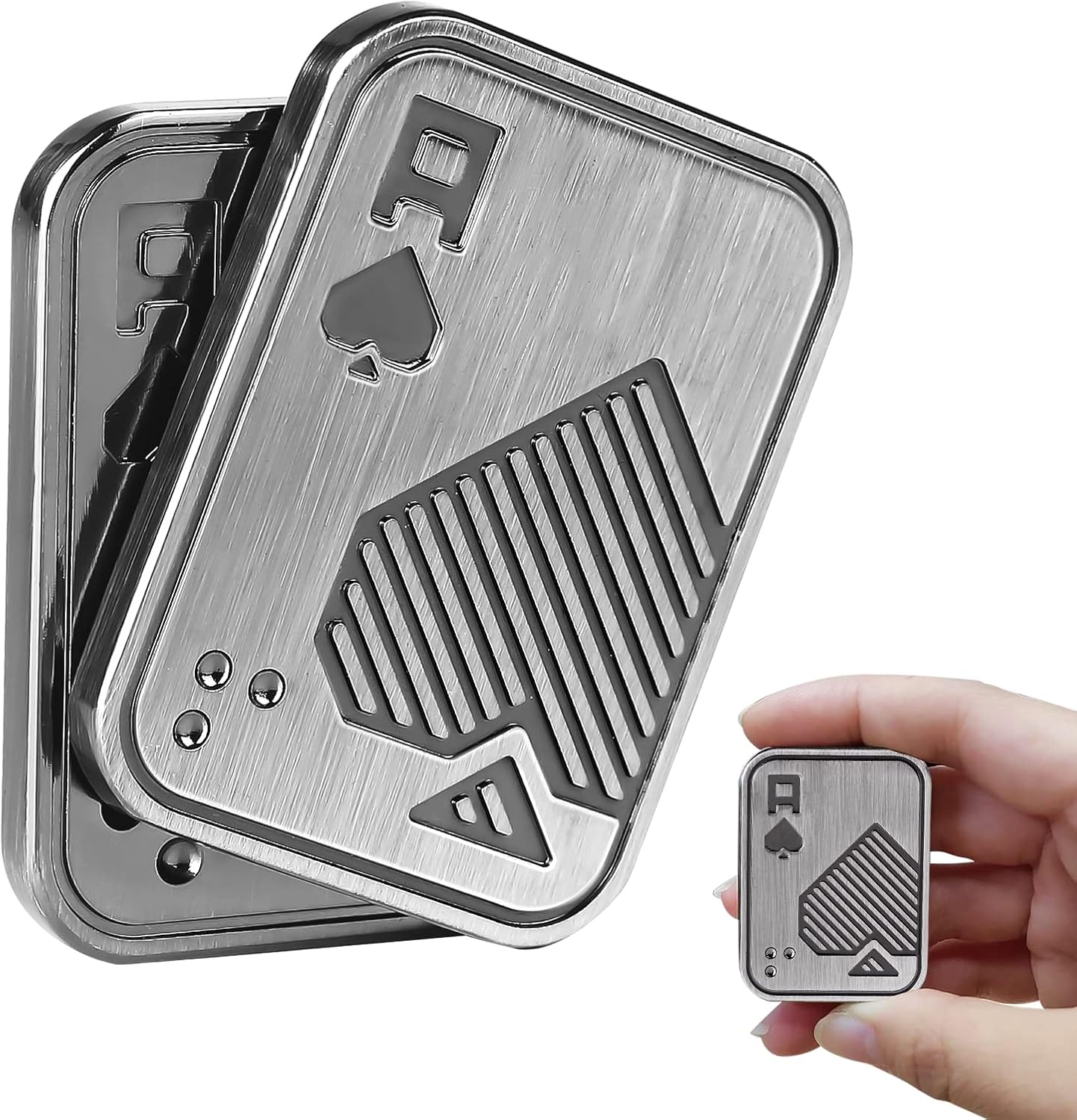 Fidget Toys Adults, EDC Metal Fidget Slider, Magnetic Poker Push Card, Sensory Toys for Anxiety ADHD Autism, Cool Fidgets for Teens Boy, Small Magnet Toys for Stress Relief Gifts