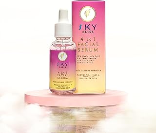 Sky Bliss Skin Serum | Hyaluronic acid | Vitamin C | Vitamin E | Niacinamide | Anti wrinkle | Face serum | Moisturizer | Anti aging | Skin care | 4 in 1 facial serum