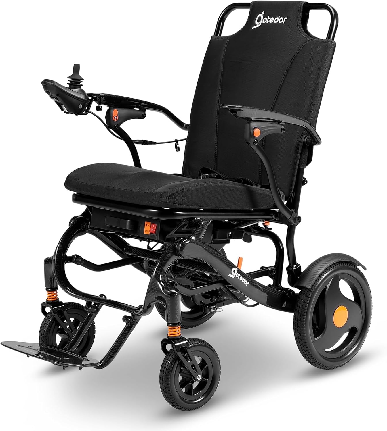Aotedor 37lbs Lightweight Carbon Fiber Electric Wheelchairs for Adults 30 Miles Long Range Foldable Motorized Wheelchair with Dual 12Ah Batteries & Dual Motors,Intelligent Portable Airline Approved