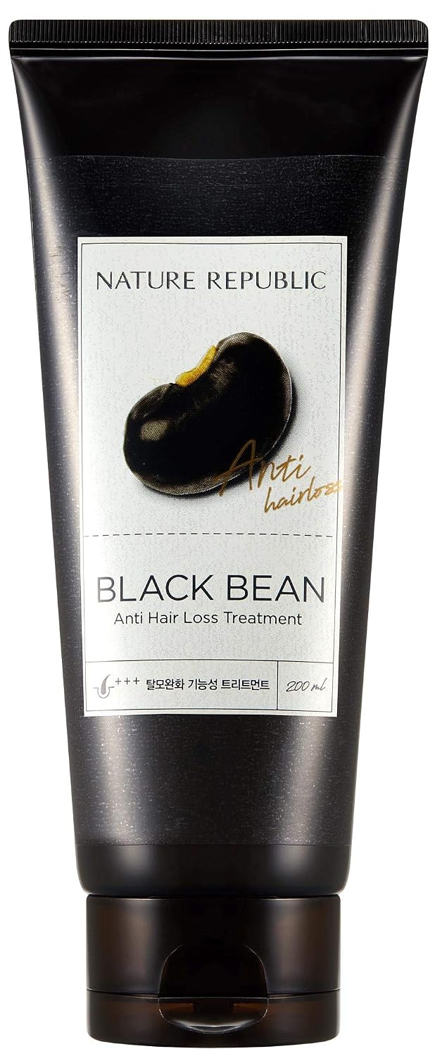 Nature Republic Black Bean Extract Treatment - Prevents Hair Loss, Promotes Growth, and Restores Scalp Health (200ml/ 6.76 Fl Oz)