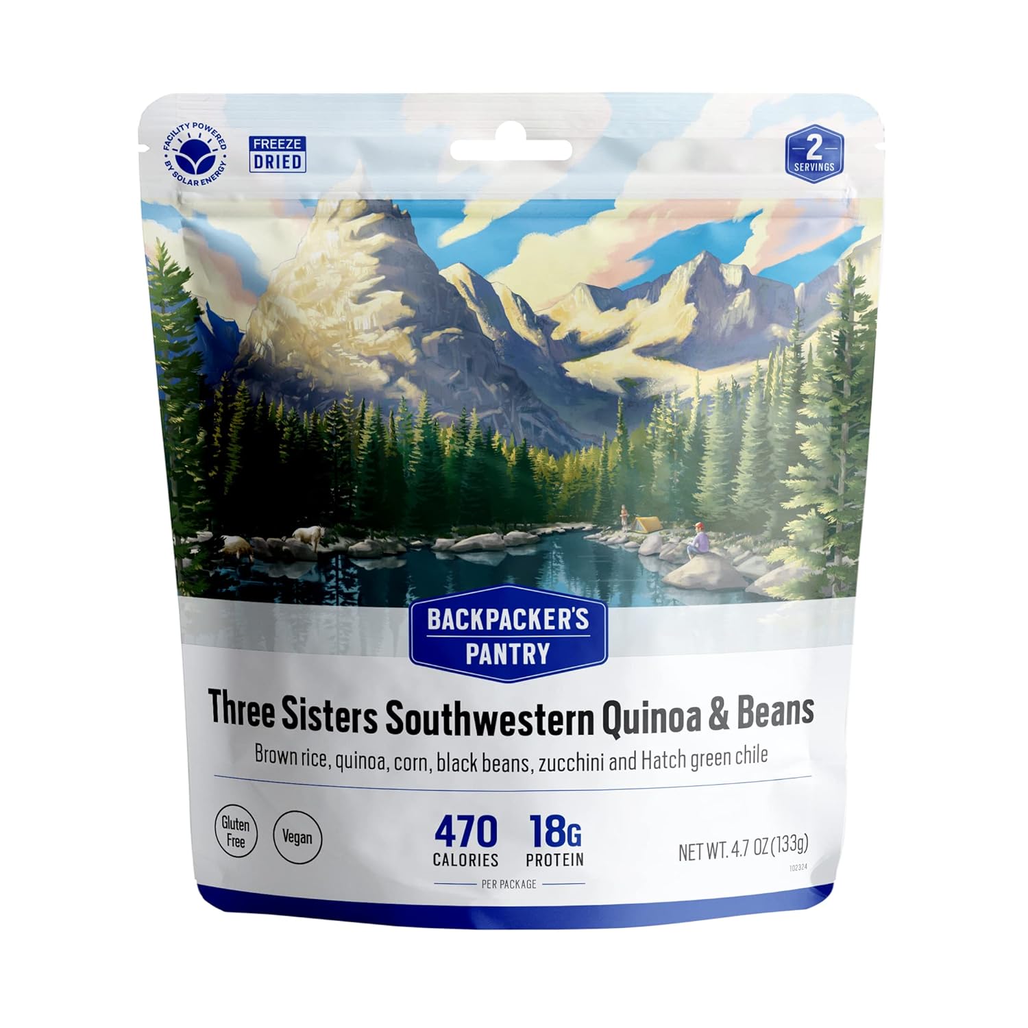 Backpacker's Pantry Three Sisters Stew, 2 Servings Per Pouch, Freeze Dried Food, 14 Grams of Protein, Gluten Free, Vegan