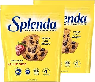 SPLENDA Zero Calorie Sweetener, Granulated Sugar Substitute, Resealable Twin Pack Bags, 25.22 Ounce (Each Pouch: 12.61 oz)