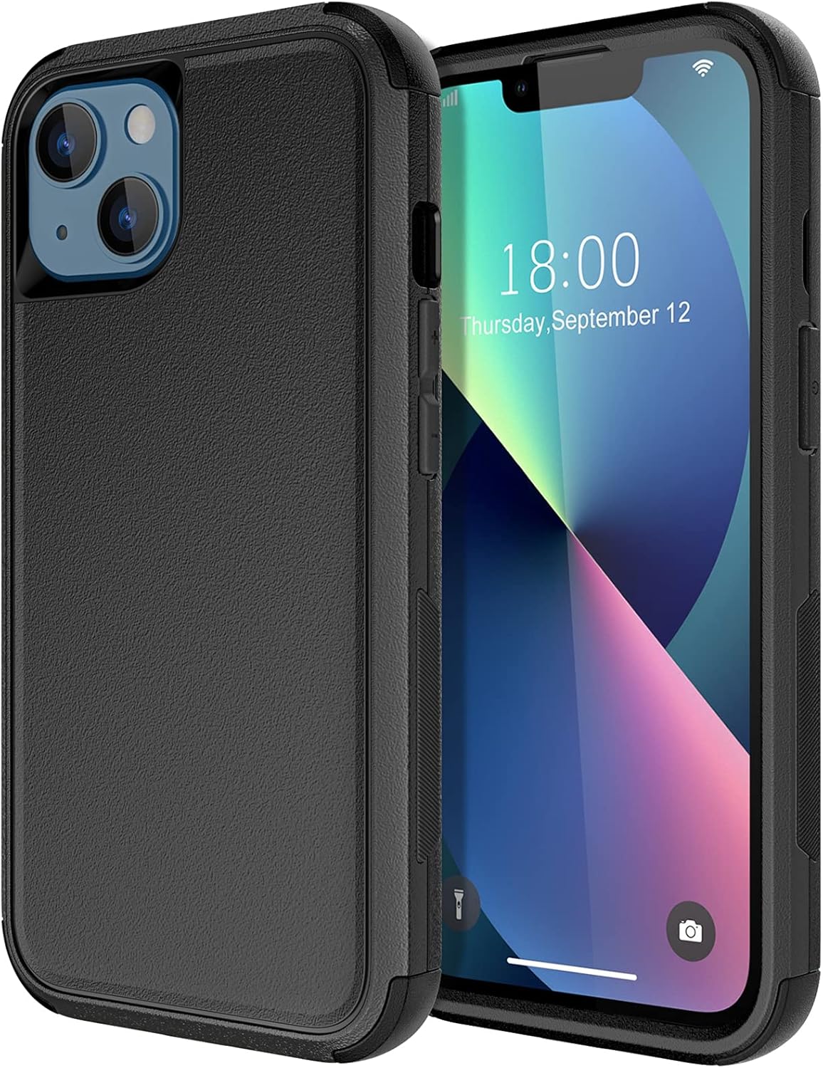 Diverbox for iPhone 13 Case [Shockproof] [Dropproof] [Dust-Proof],Heavy Duty Protection Phone Case Cover for Apple iPhone 13 (Black)