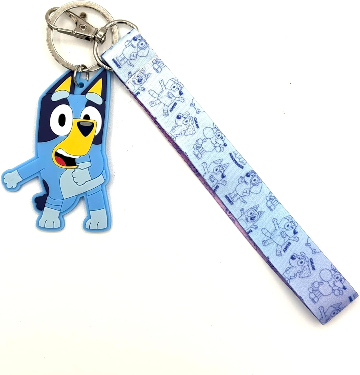 UPD BIuey Wrist Lanyard with Rubber Keychain