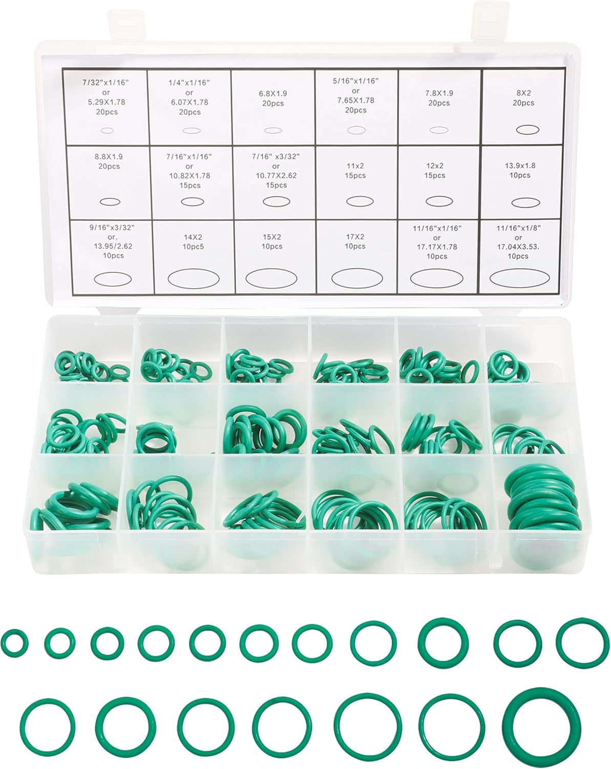 270 Pieces Seal Gasket Washer,O Ring Assortment Set Kit,Car Air Conditioning AC O Ring Kit,Sealing ORings Gasket Assortment Set,Rubber Washer Orings for A/C Professional Plumbing