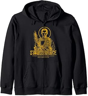 Catholicism Gold St. Lawrence Catholic Christian Saint Zip Hoodie