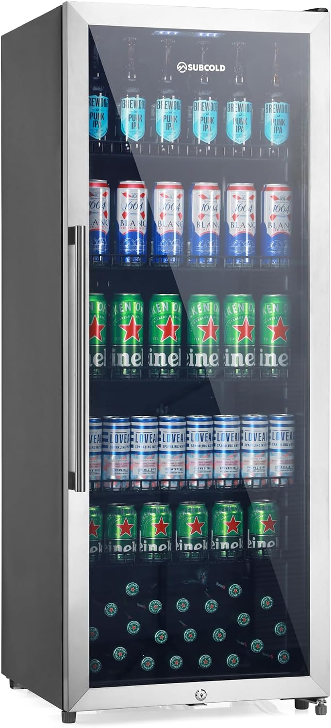 Subcold MAXI250LED Upright Drinks Fridge, 237L, Stainless Steel