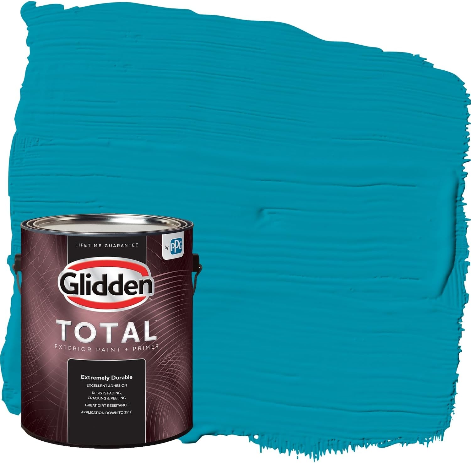 Glidden Total 1 gal. Mediterranean Blue/Aqua-Blue Semi-Gloss Exterior Paint with Primer