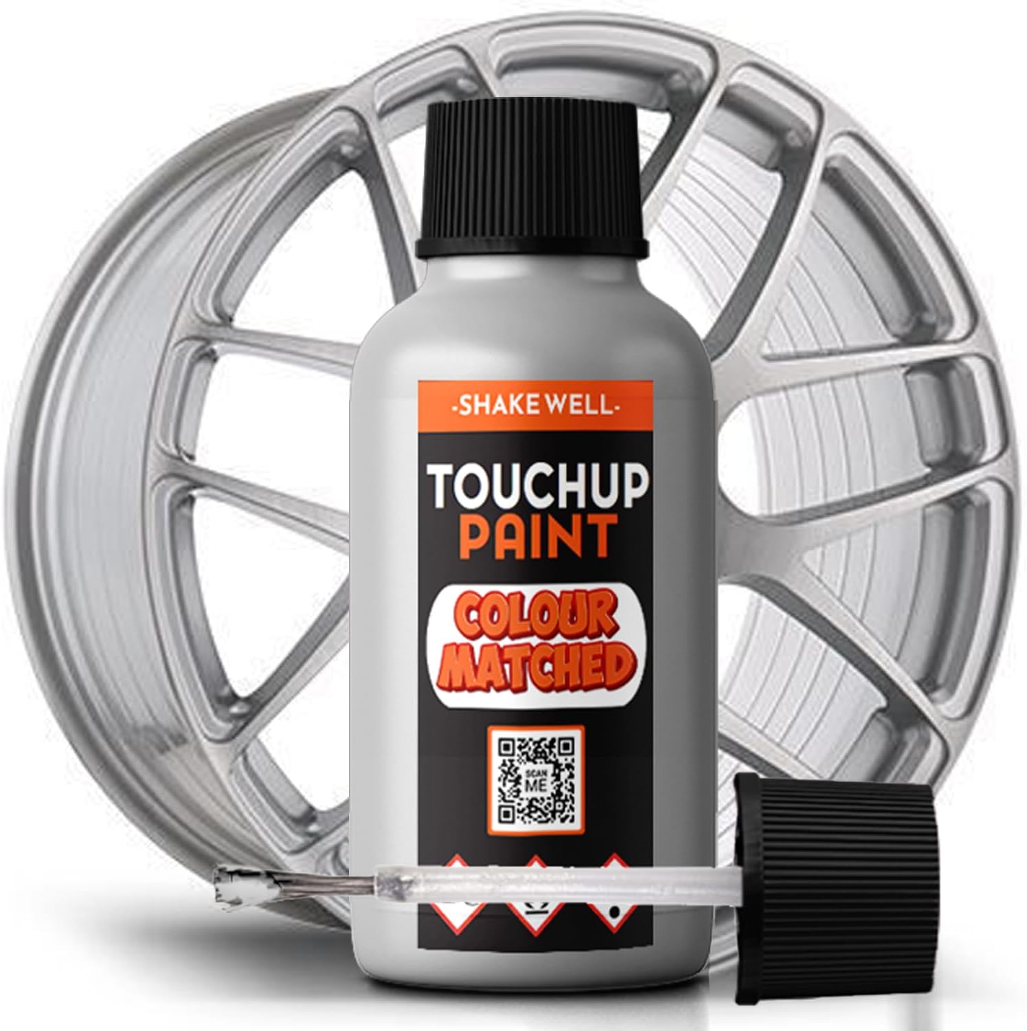 Xtremeauto Silver Alloy Wheel Rim Touch Up Paint | Suitable For Painted Or Powdercoated Wheels | 30ml Bottle For Car l Scratch Repair | Curbed, Chipped and Damaged wheels (Silver)