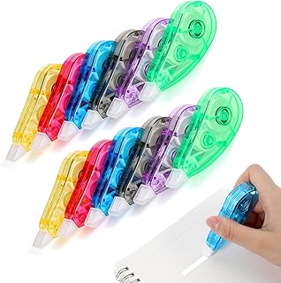 BESARME 12 Pack White Out Correction Tape Colorful Correction Tape 19.69 Ft Each Whiteout Roller Correction Tape Pen for Students Office Supplies