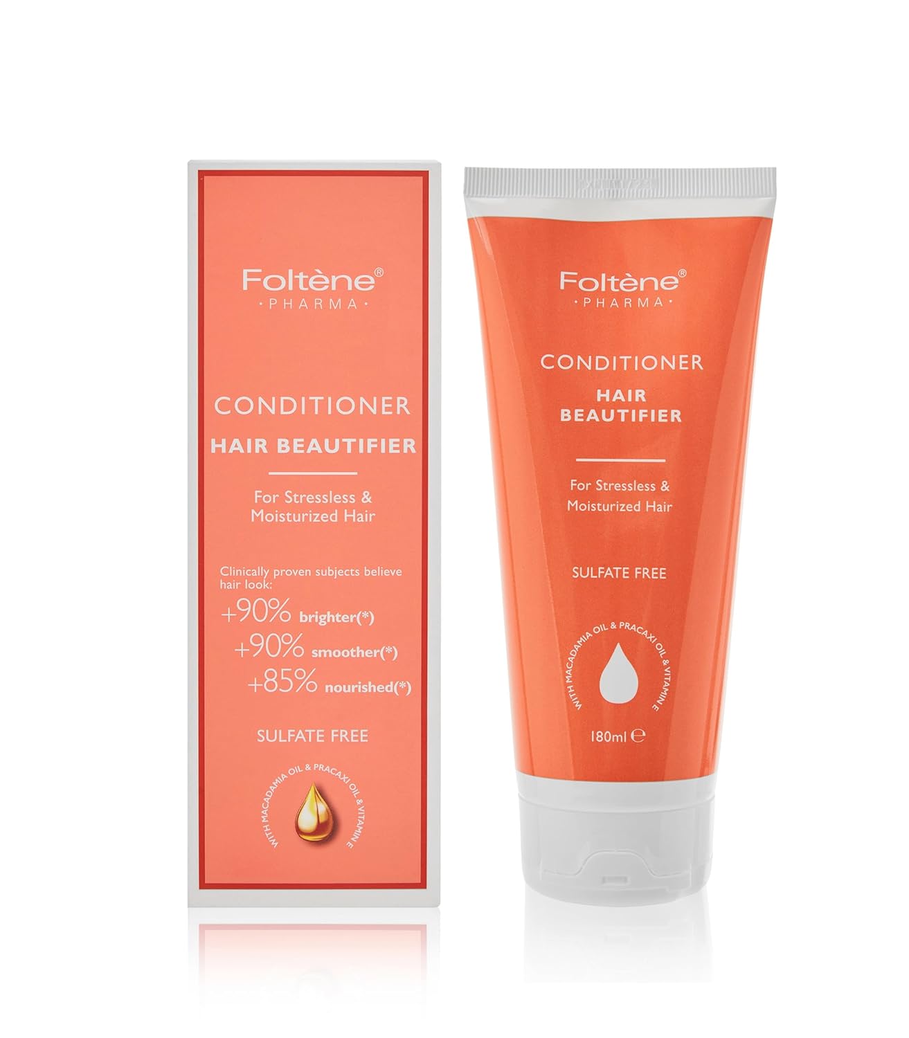 Foltene | Hair Beautifier Conditioner without Sulfate or Silicone | Vitamin E-Rich Beauty Product for Smooth, Shiny Strands | Anti-Aging Panthenol & Macadamia Oil Formula | Moisturise Dry Hair